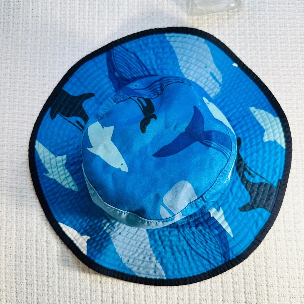 Gymboree Kids Blue Dolphin Sun Hat Size 5-7 Bucket Cap - Sun‎ Cover, Vacation